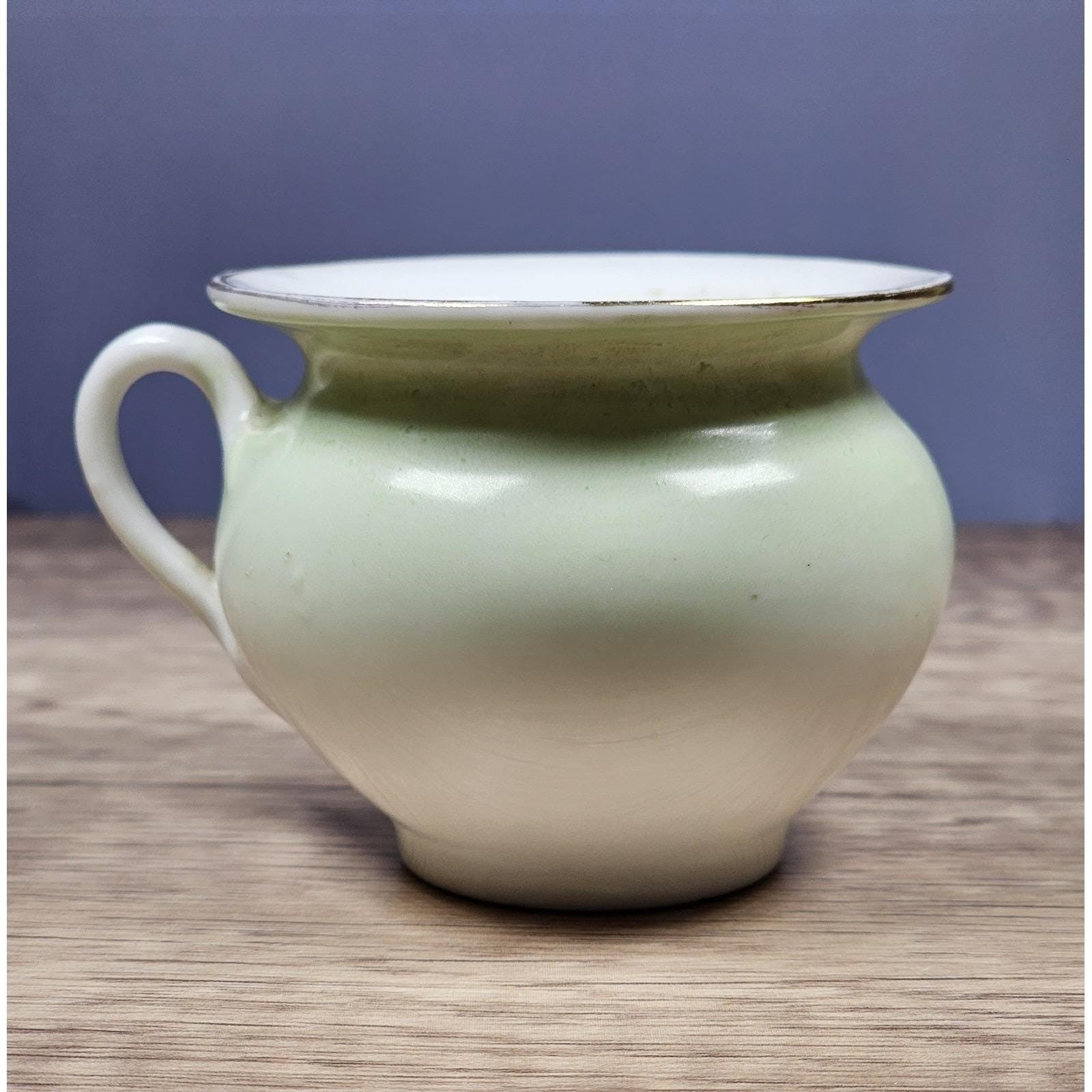 Vintage Porcelain Floral Mini Pitcher Yellow Flowers Gold Trim