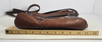 Stone & Co Shoulder Bag Purse Faux Leather Brown Cognac Zip Pockets