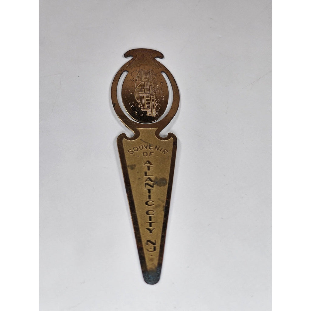 Atlantic City Bookmark Letter Opener Brass Souvenir