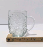 Set of 3 Princess House Fantasia Clear Glass Poinsettia Design Coffee Mug Cup