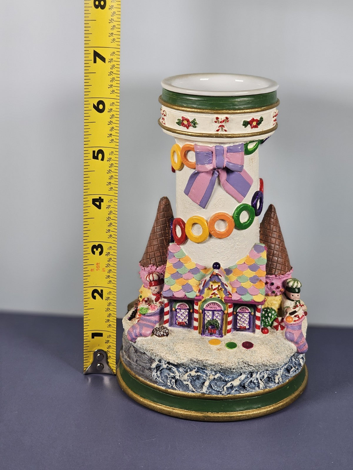 Danbury Lighthouses of Christmas "Candyland" Collin  Candlestick
