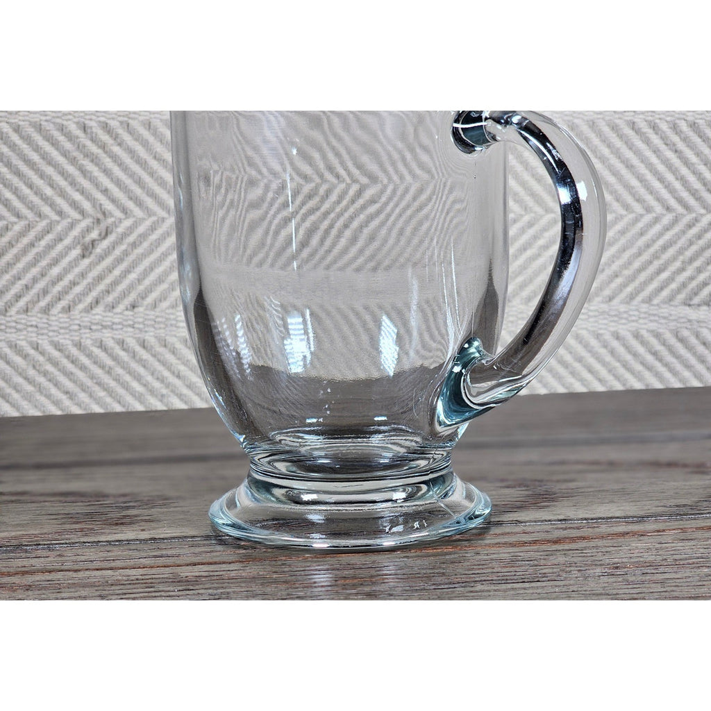 Vintage Anchor Clear Glass Footed Mug USA Made Coffee Tea Cup