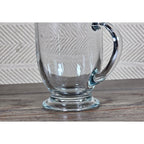 Vintage Anchor Clear Glass Footed Mug USA Made Coffee Tea Cup