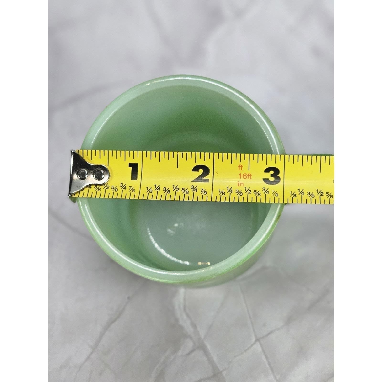 Vintage Anchor Hocking Green Stackable Mug Oven-Proof Glass 3.5"