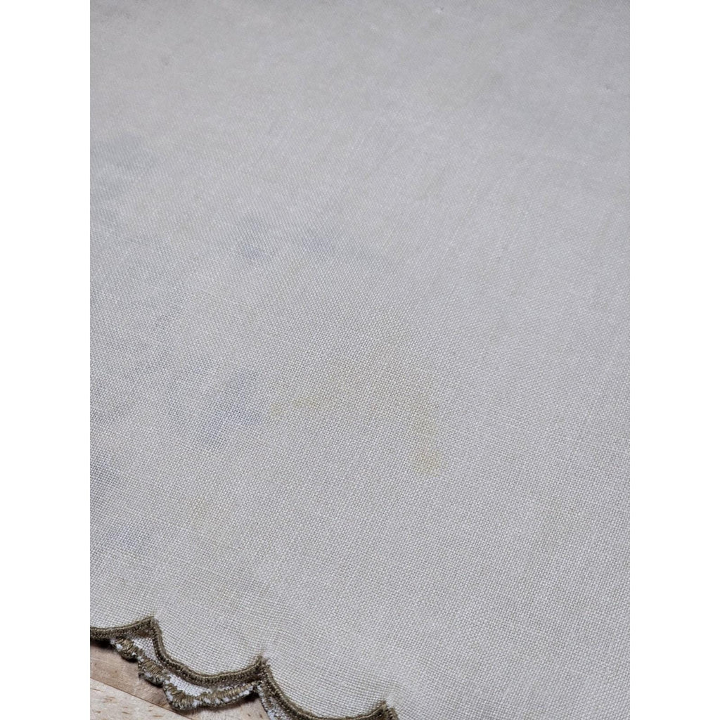 Vintage 1940s Linen Napkin Floral Cutwork Embroidery 16" Square