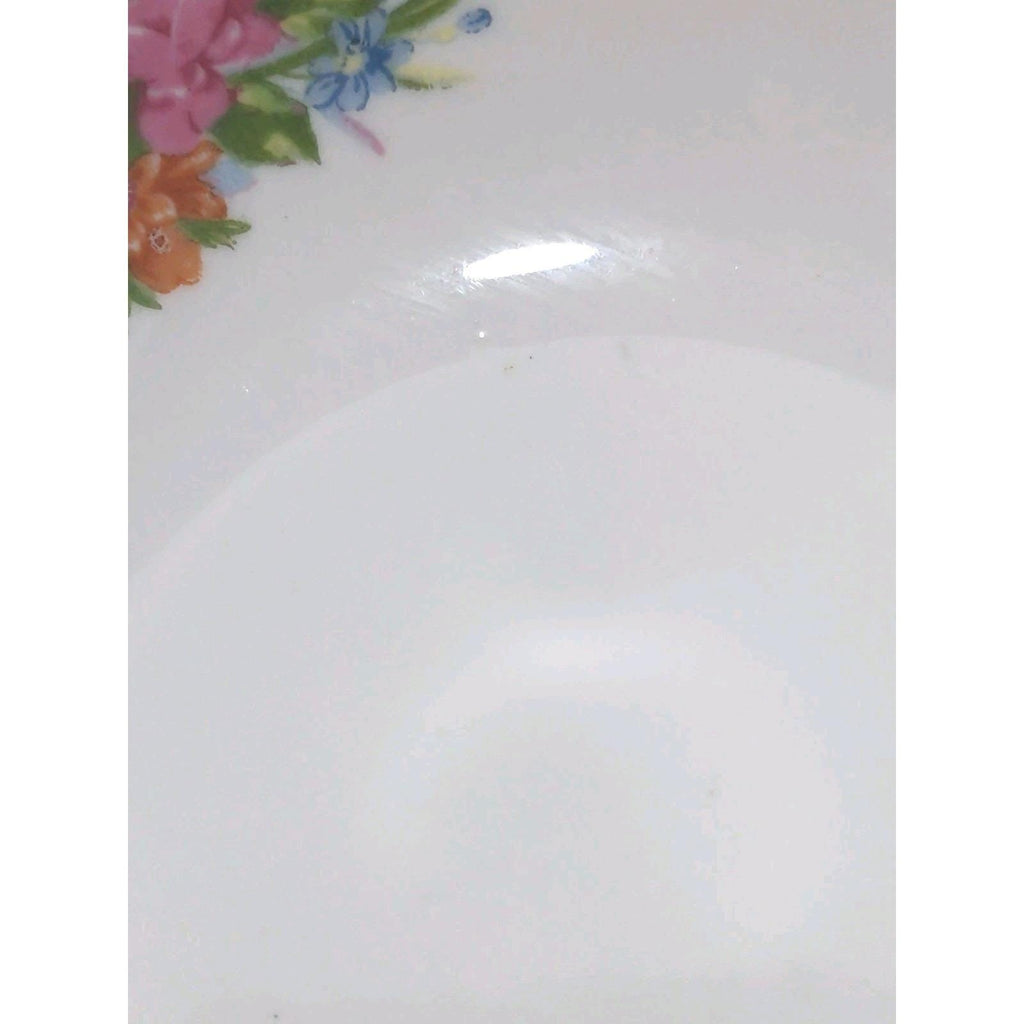 Vintage Yamatsu Japan Floral Porcelain Bowl Scalloped