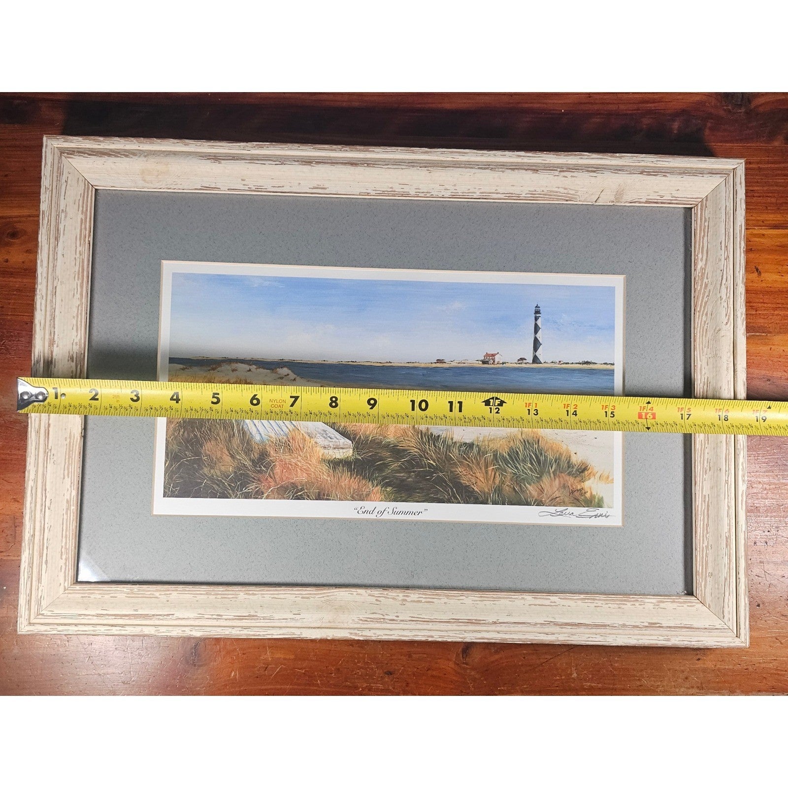 Framed Coastal Lighthouse Print End of Summer Lena Dennis Beach Art