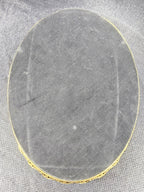Vintage Oval Glass Mirror Vanity Tray 16 X 12 Ornate Gold-Tone Frame