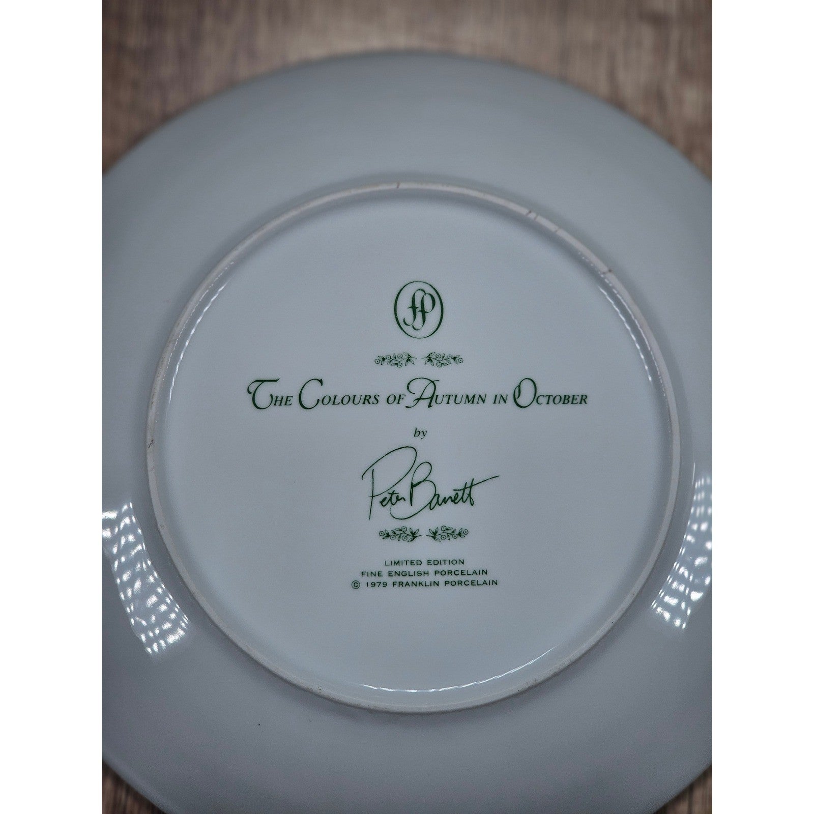 Franklin Porcelain Autumn Plate Colours of Autumn October Peter Barrett