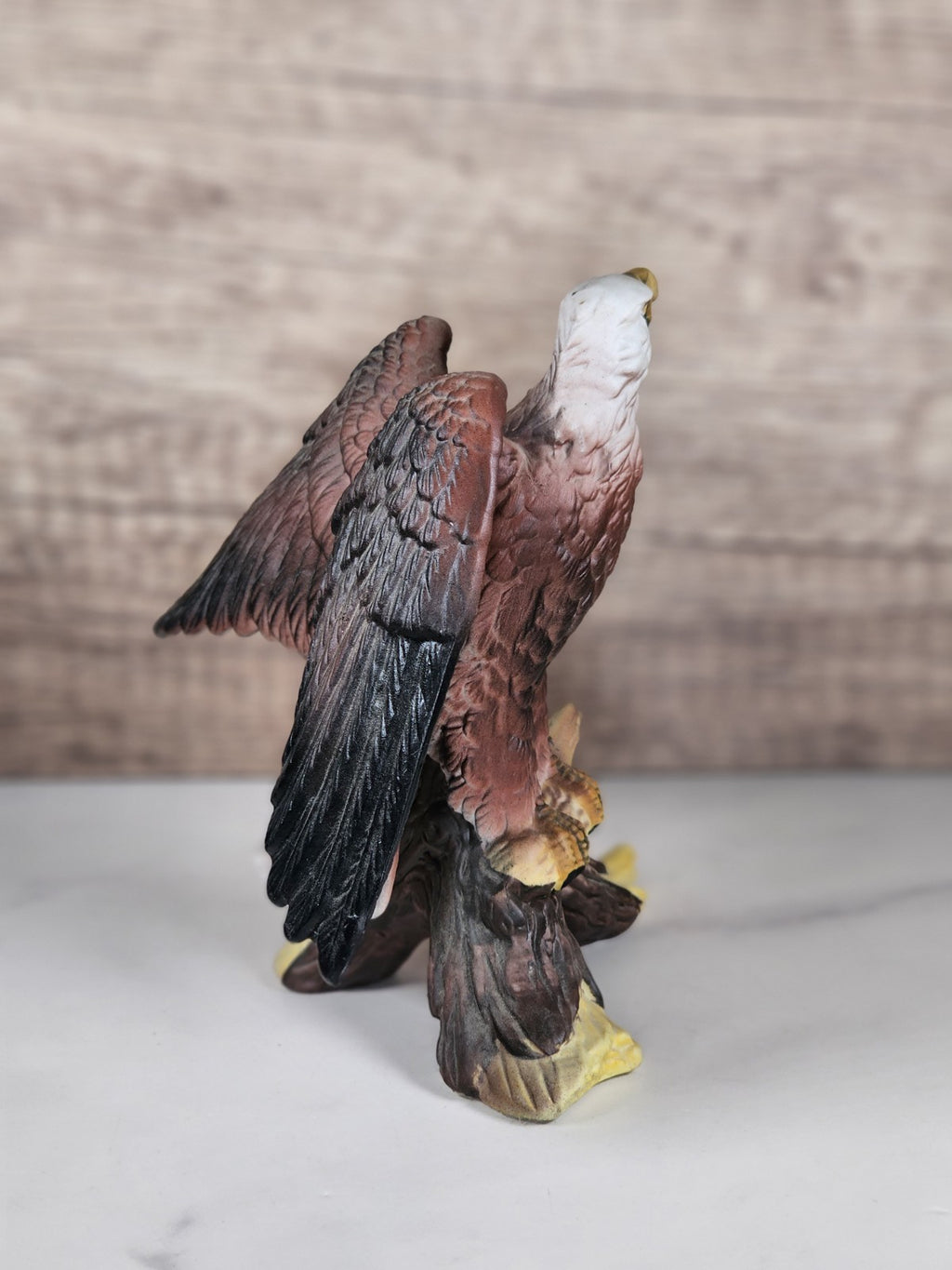 Vintage Bald Eagle Figurine – Majestic Resin Sculpture – 6¼” Tall