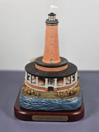 Lefton Lost Lights Franks Island Lighthouse Figurine With Certificate Of Authent