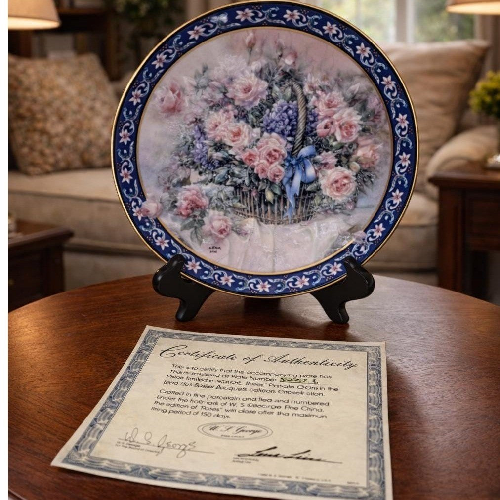 WJ George Fine China Collector Plate Vintage Porcelain Plate