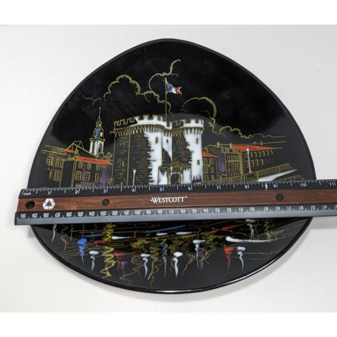 Vintage Longwy France Verdun Porte Chaussee Plate Hand Decorated