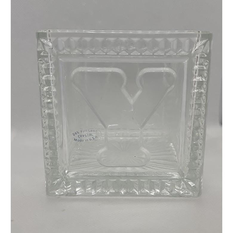Vintage Mikasa Crystal Baby Keepsake Box BABY Glass Memory Box
