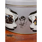 Vintage Classic Car Cookie Tin Empty Round Metal Motorcars from the Classic Era