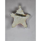 Vintage Folk Art Santa Claus Star Brooch Pin Holiday Christmas Jewelry