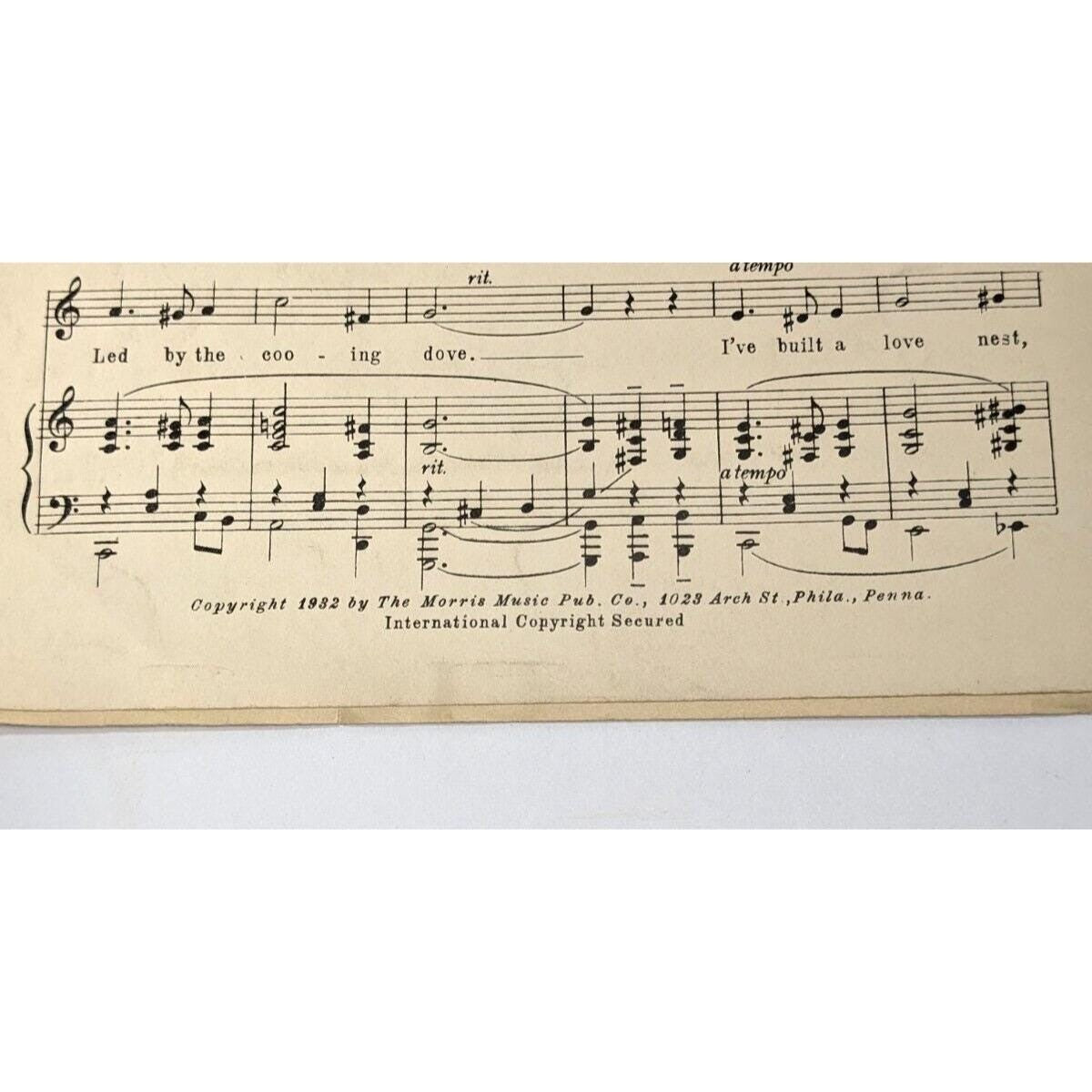 Cuckoo Song Sheet Music W Popp 1932 Vintage Piano Music