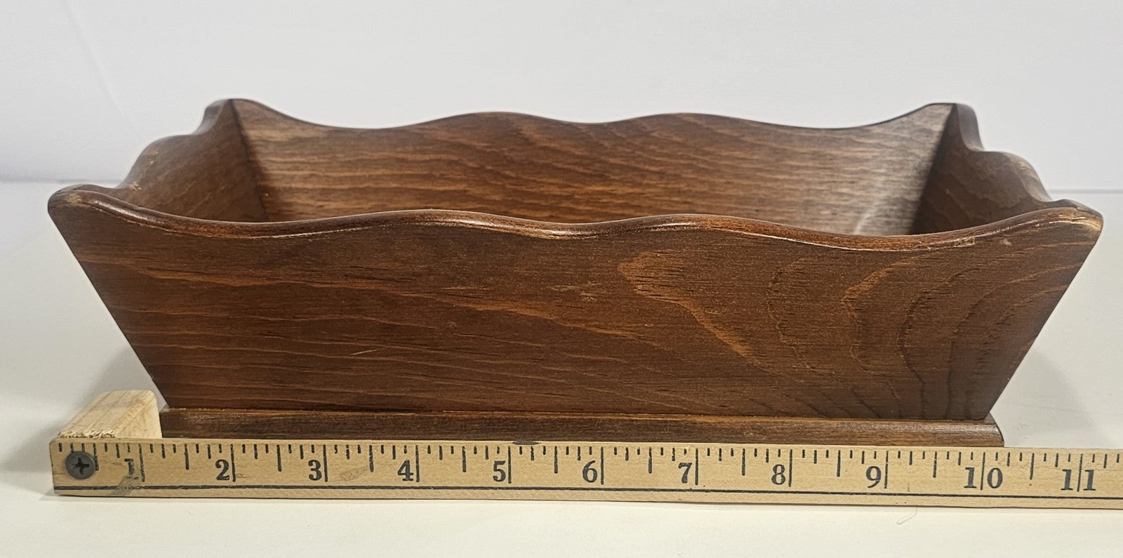 VTG 1970s Solid Wood Bread Warming Basket