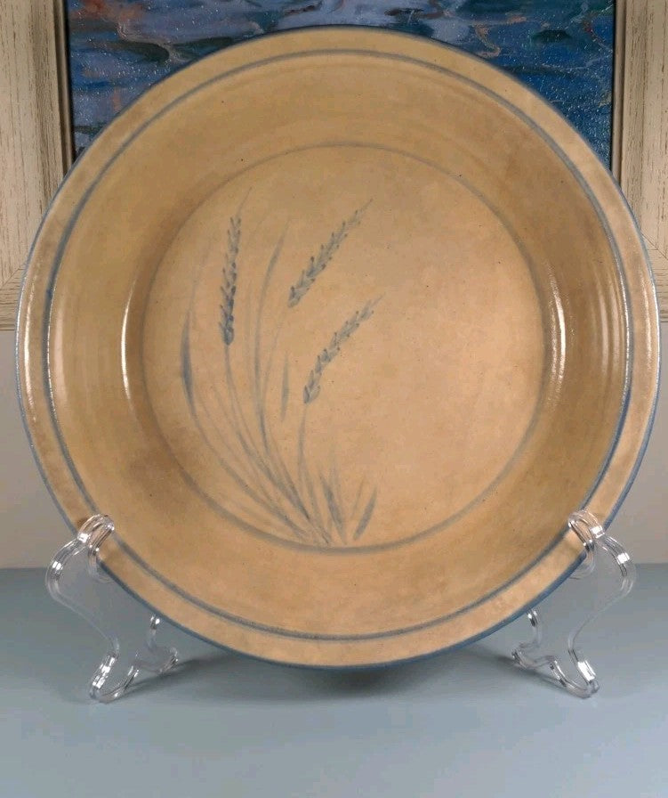 Arcopal Volcano Serving Plate Blue Wheat Design 11.5" Diameter