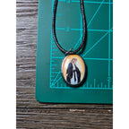Vintage Madonna Pendant Necklace Oval Religious Medallion