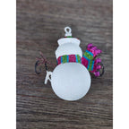 Glitter Snowman Christmas Ornament Candy Cane Garland Holiday Decor