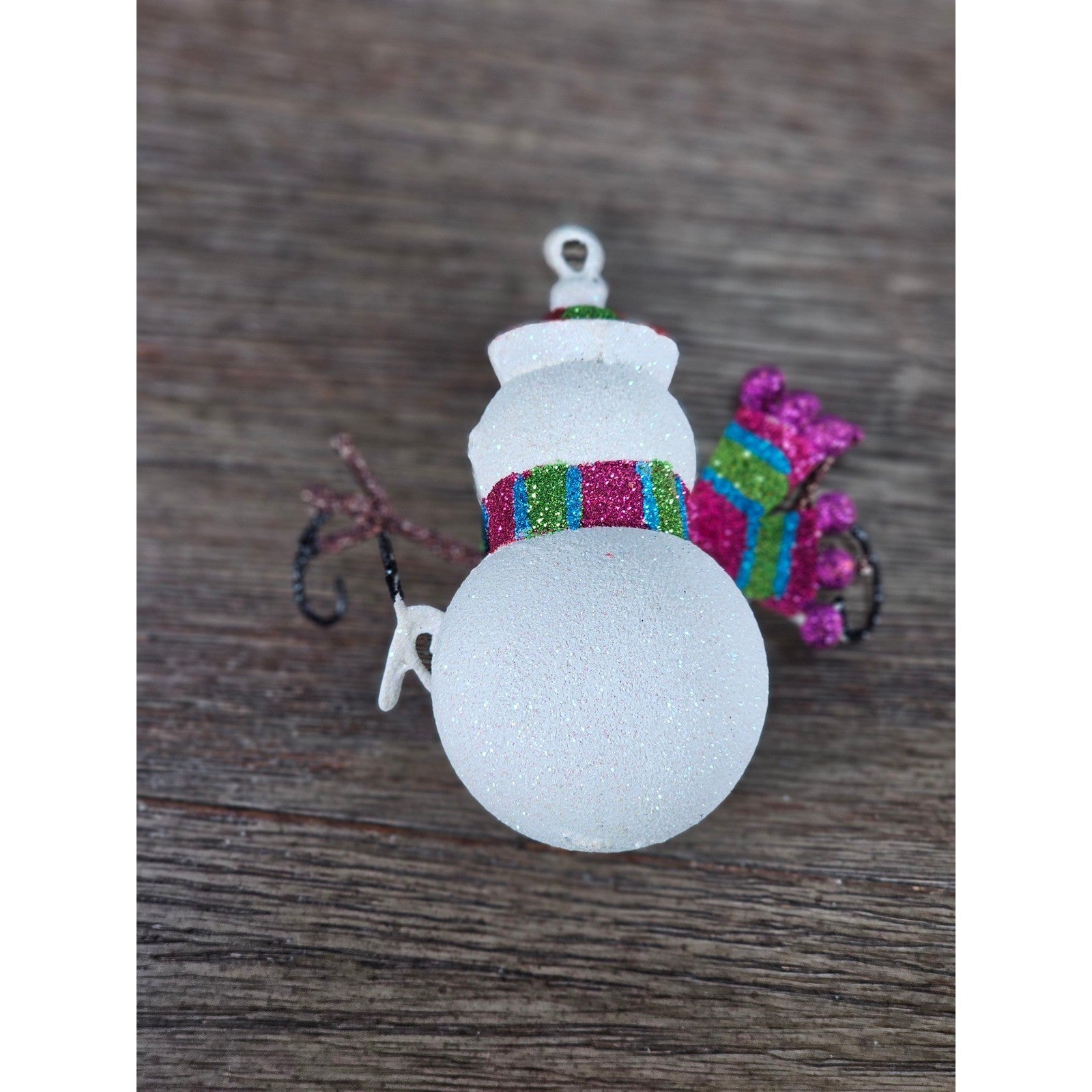 Glitter Snowman Christmas Ornament Candy Cane Garland Holiday Decor