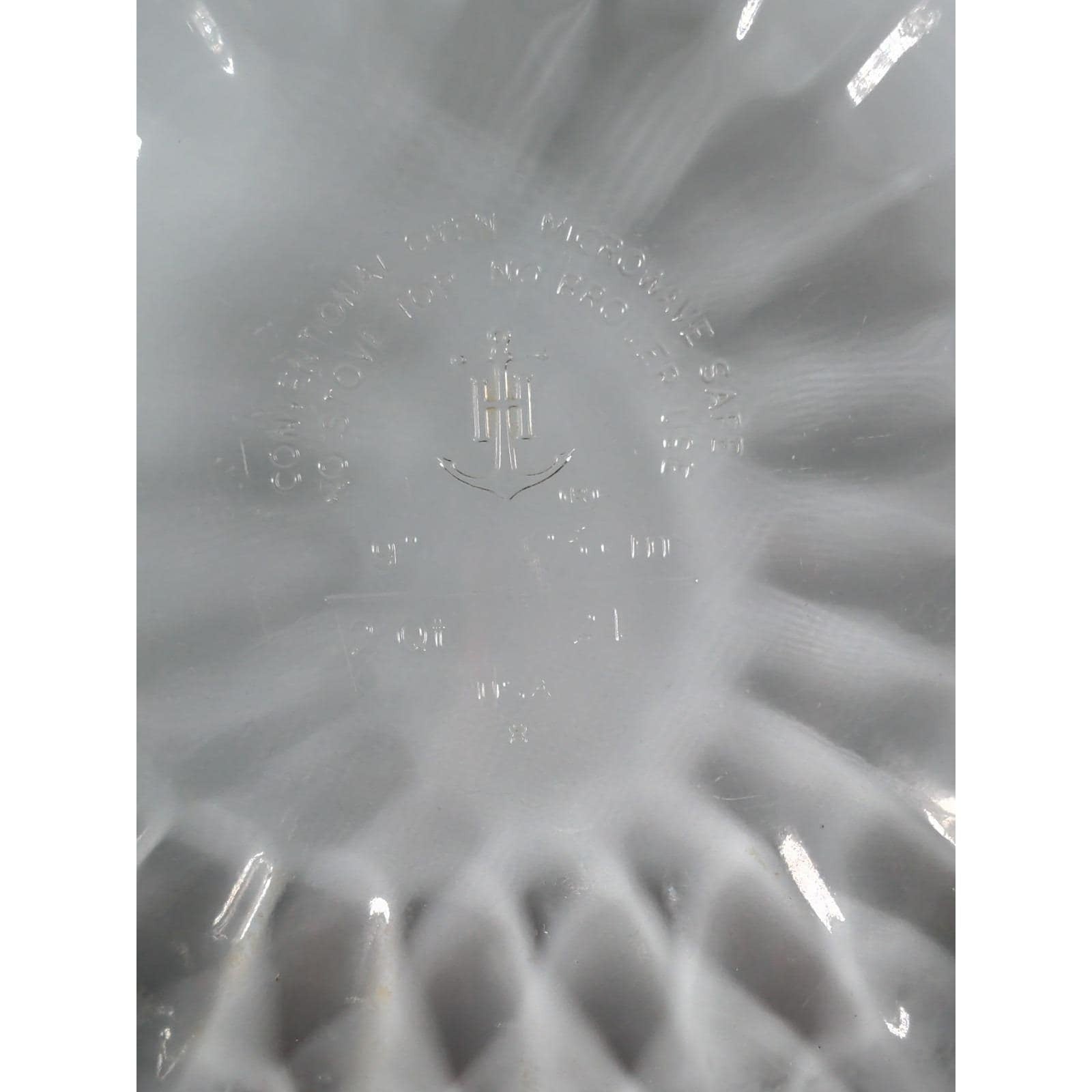 Vintage Clear Glass Handled Bowl Ribbed Glass Serving Bowl