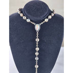 Vintage Rosary Necklace Sacred Heart Cross Religious Medal Beaded