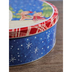 Vintage Snowman Gingerbread Christmas Tin Cookie Storage Box