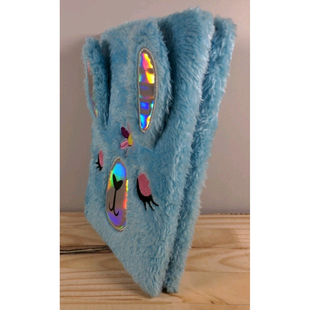 Blue Fuzzy Llama Journal – Plush Notebook – 80 Pages – Kids Cute Stationery