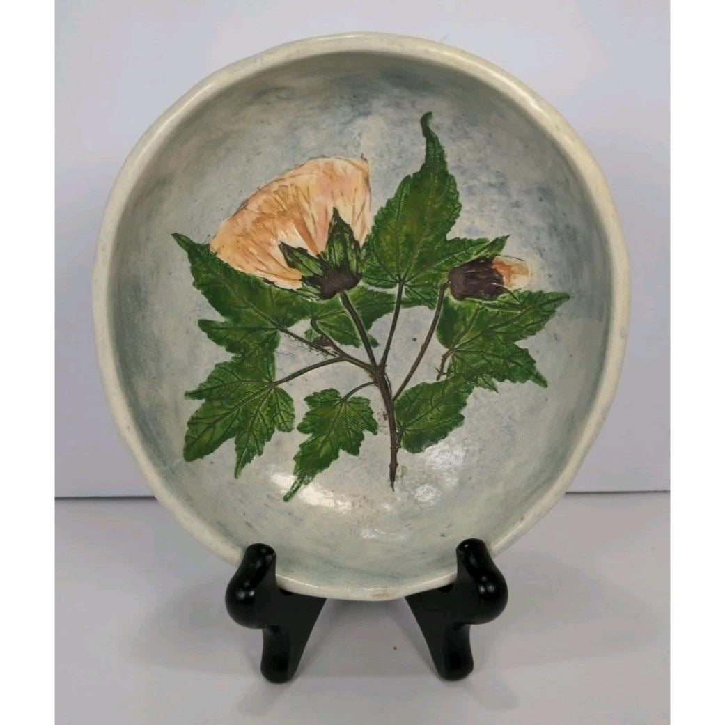 Salt Marsh Pottery Flowering Maple Wall Art Dish