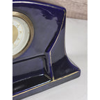 Mercedes Wind Up Clock Germany Blue Ceramic Mantel Clock