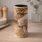 Vintage SeaWorld Polar Bear Shot Glass Raised Relief Ceramic