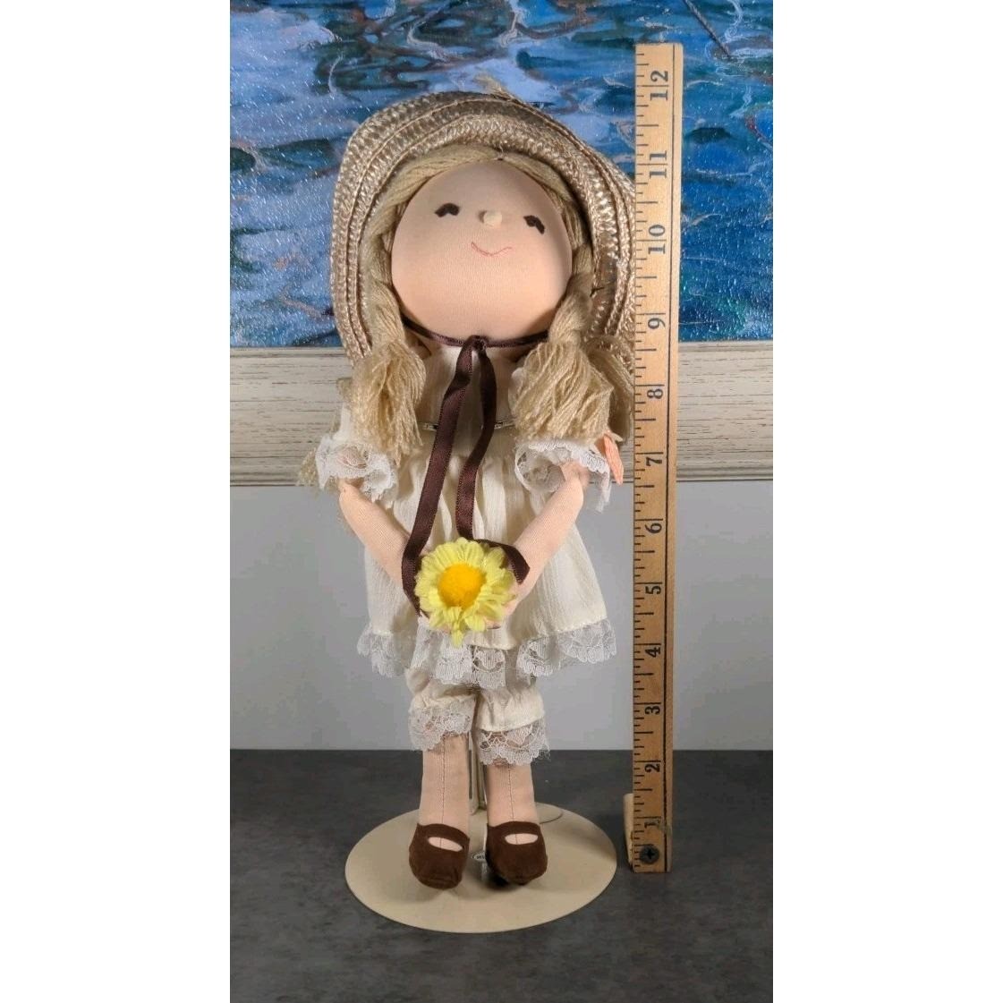 Vintage Applause Tessie Pepite Cloth Doll 1984 Straw Hat