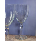 Set of 4 Vintage Crystal Water Goblets – Optic Pattern & Starburst Base