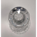Vintage Cut Crystal Trumpet Vase Starburst Pedestal Vase 7.5 Inch