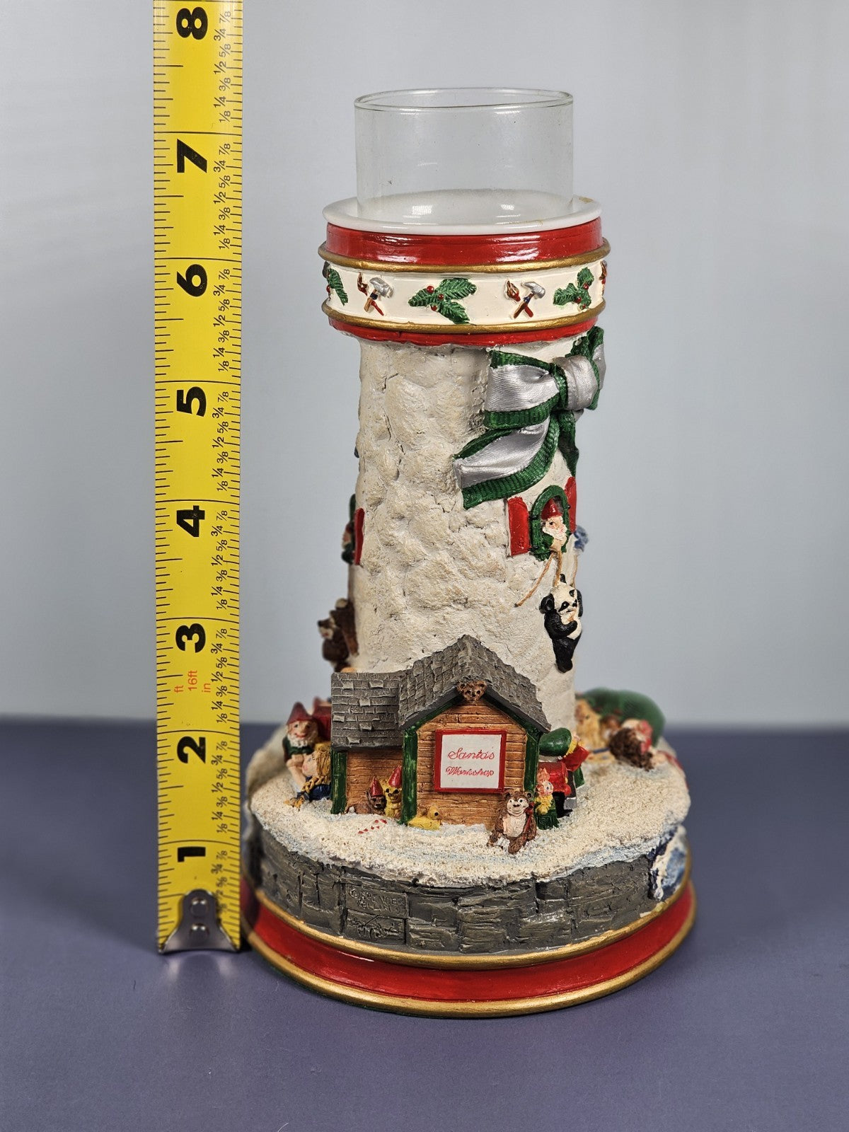 Danbury Cheryl Collin Lighthouse Xmas Candlestick Filling Santa Sack Waiting