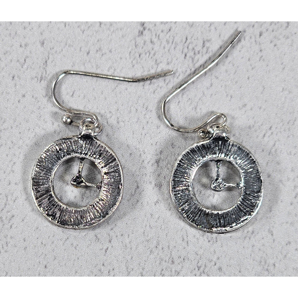 Vintage Clock Face Drop Earrings Silver Tone Dangle Jewelry