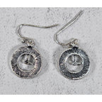 Vintage Clock Face Drop Earrings Silver Tone Dangle Jewelry