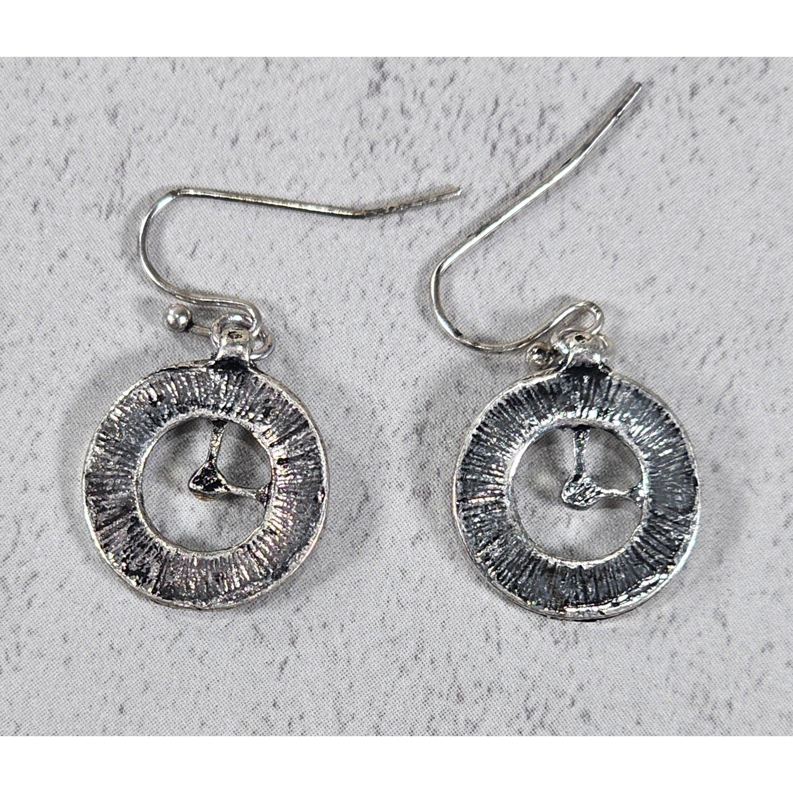 Vintage Clock Face Drop Earrings Silver Tone Dangle Jewelry