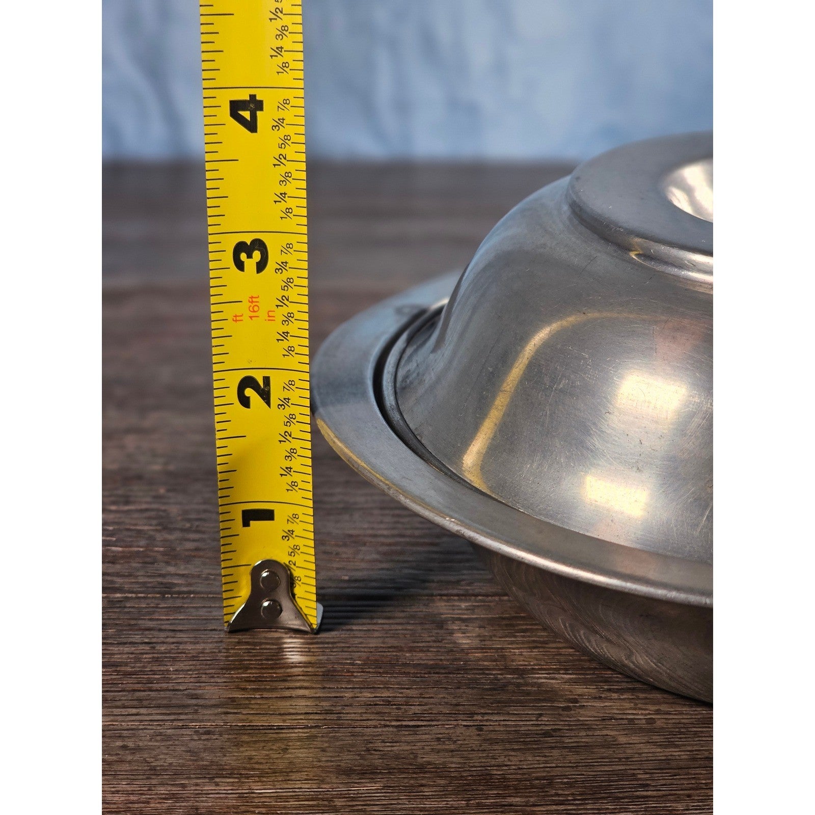 Vintage Genuine Pewter Lidded Dish | Stamped Pewter Covered Bowl