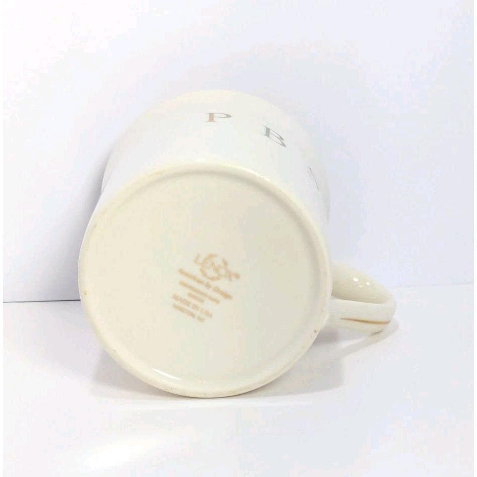 Vintage Lenox PBS Porcelain Coffee Mug Gold Trim USA
