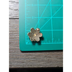 Vintage Red Floral Enamel Rhinestone Stud Earrings Gold Tone