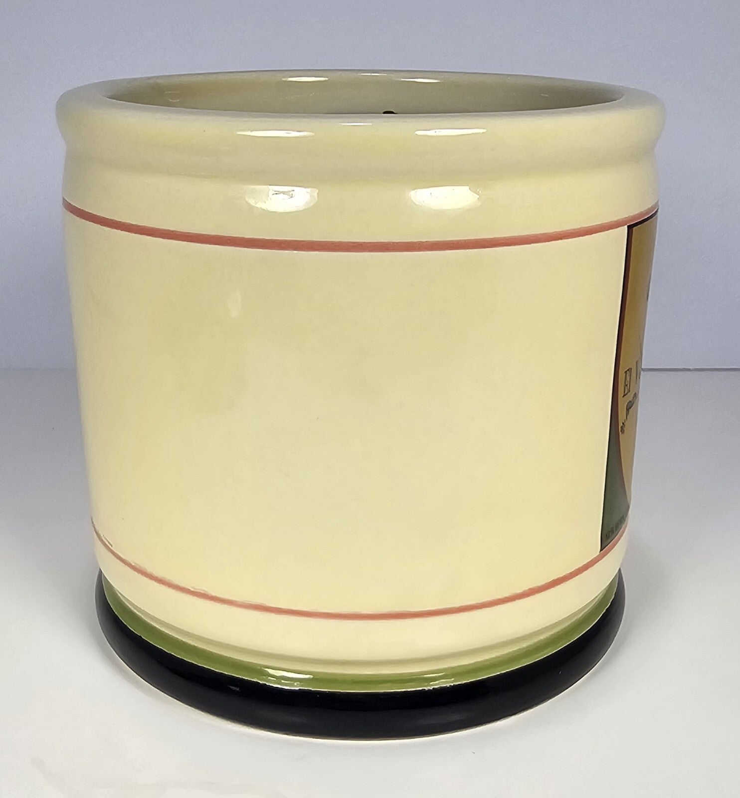 Oggi “El Valle Bueno del Vino” Jar w/ Lid – Wine Cellar Scene (Damaged Lid)