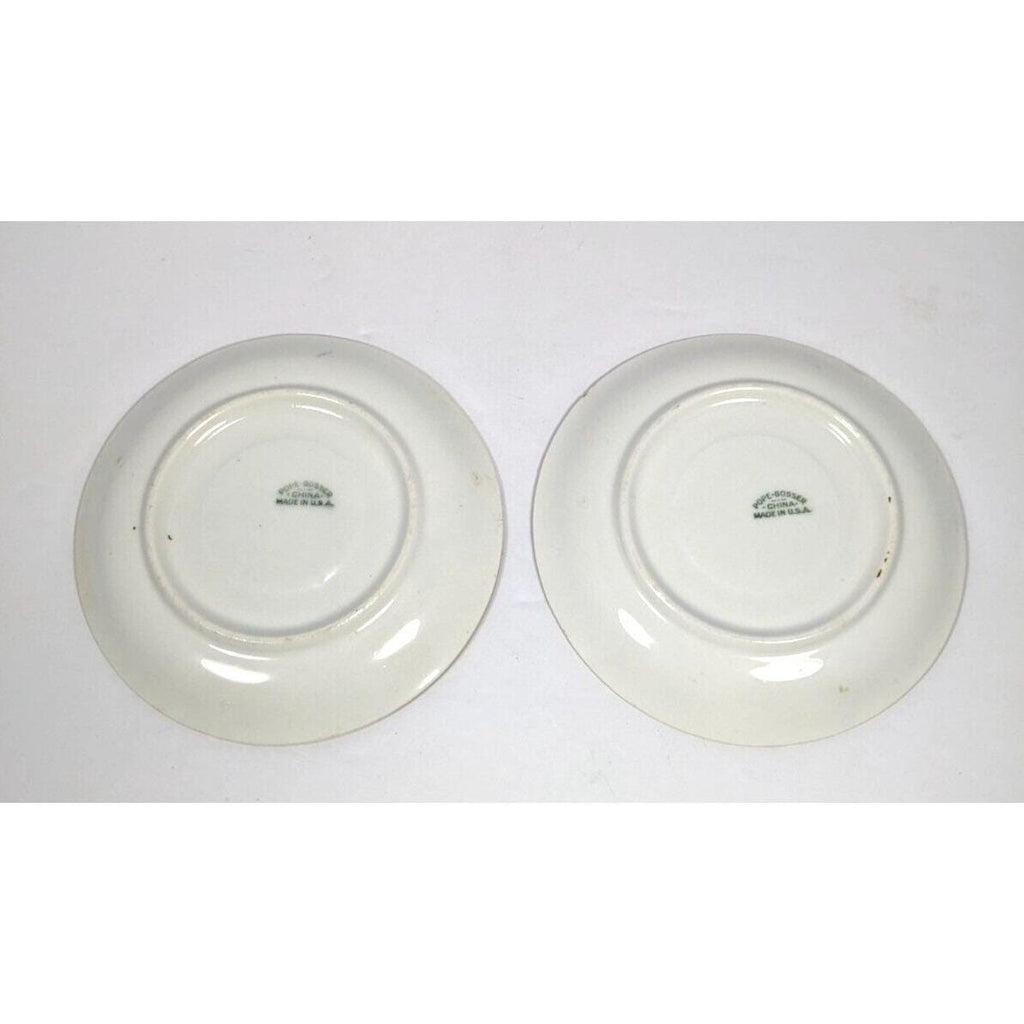 Pope Gosser Teacup and Saucer Set Gold Trim Vintage Set of 2