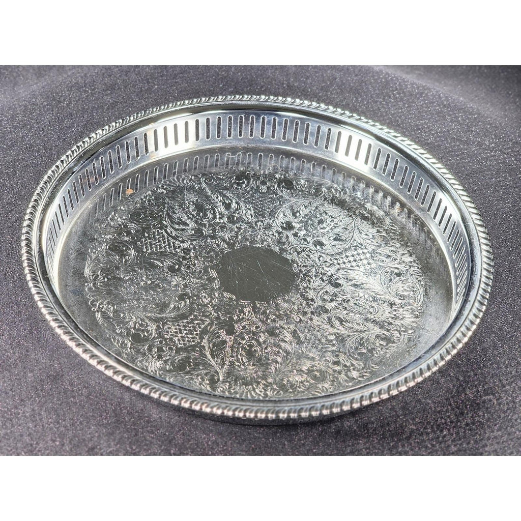 Vintage Irvinware Silver Plated Serving Tray 13" Engraved USA