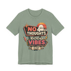 No Thoughts Just Vibes Ghost Shirt, Funny Retro Neon Tee