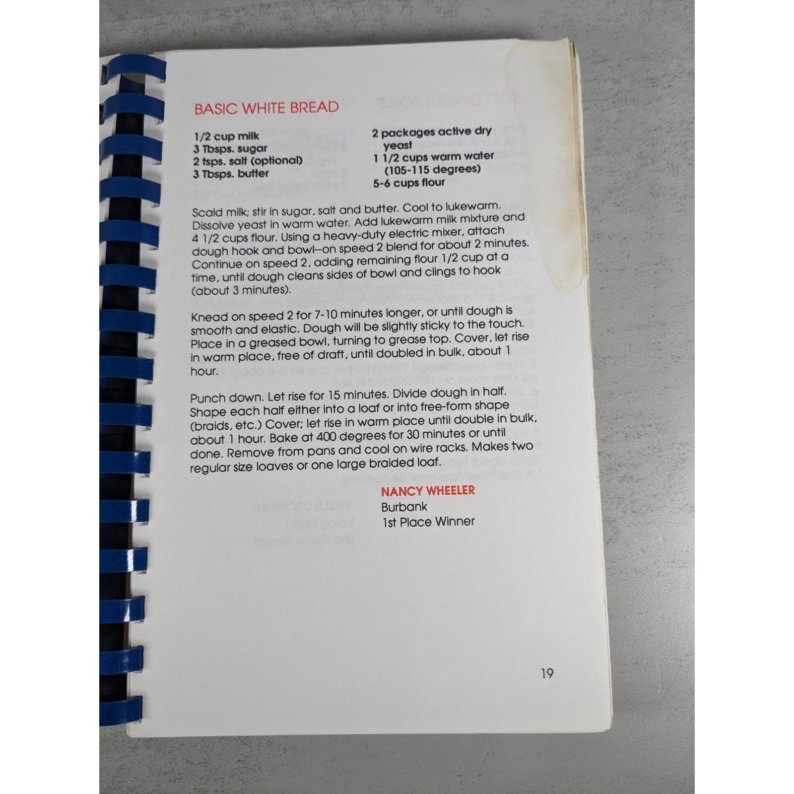 1989 LA County Fair Cookbook Award Winning Recipes Spiral Bound