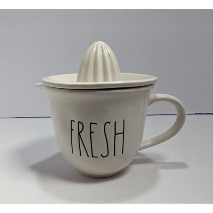 Rae Dunn FRESH Citrus Juicer Pitcher White Ceramic