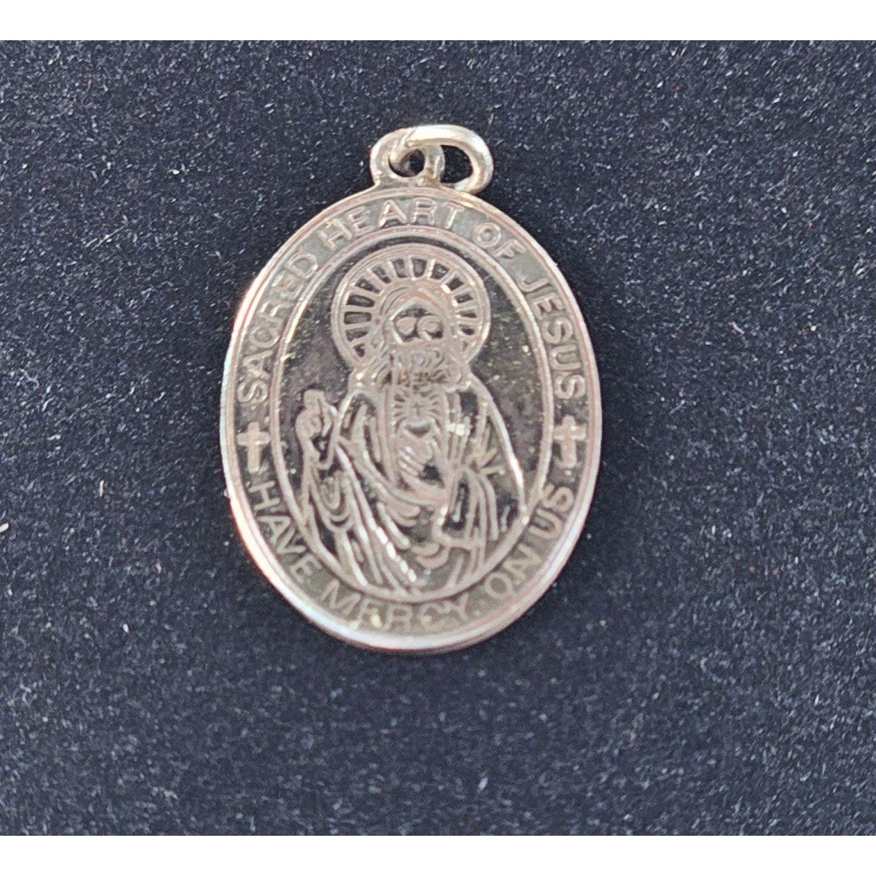 Vintage Sacred Heart & Our Lady of Mt Carmel Medal Pendant